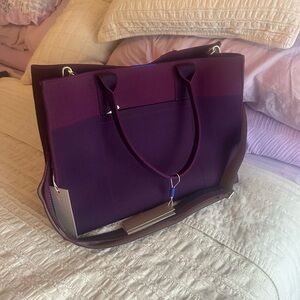NWT ROTHY’S THE CLASSIC TOTE !AND! THE CROSSBODY STRAP DARK AUBERGINE